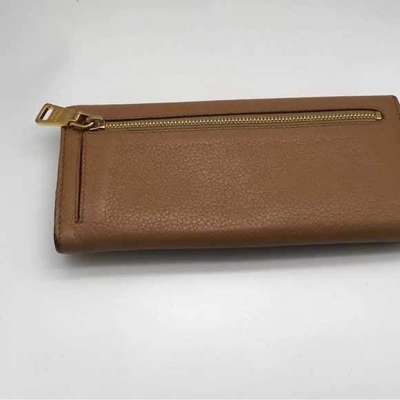 EUC PRADA LOGO TAN LONG LEATHER WALLET - Picture 16 of 16